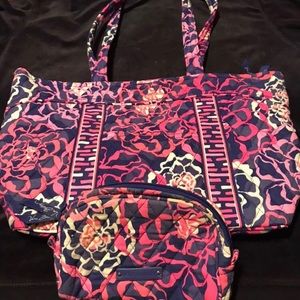 Vera Bradley Tote Bag and Makeup Bag